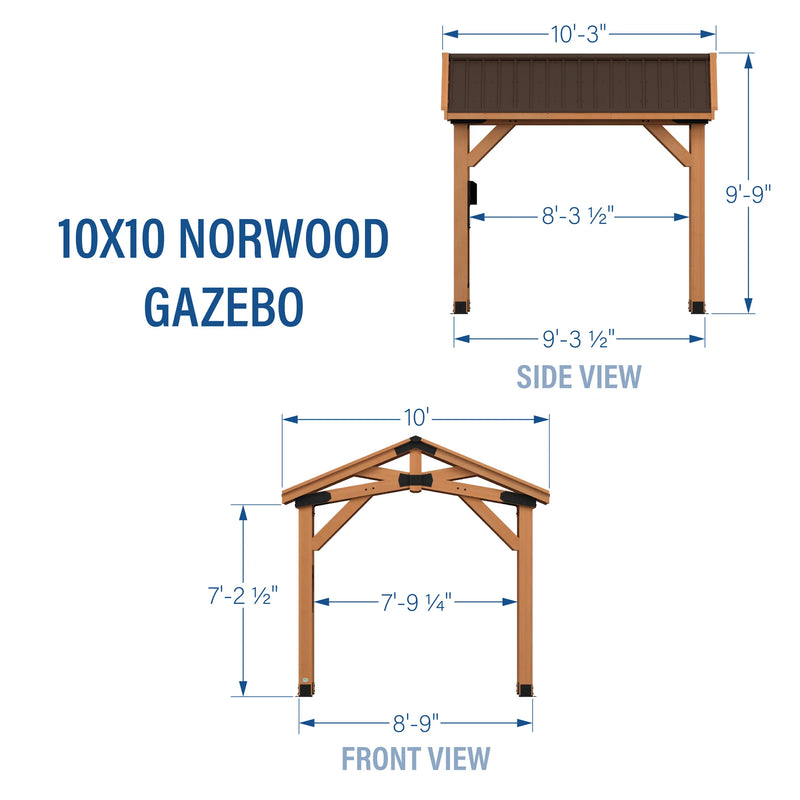 10x10 Norwood Gazebo specifications