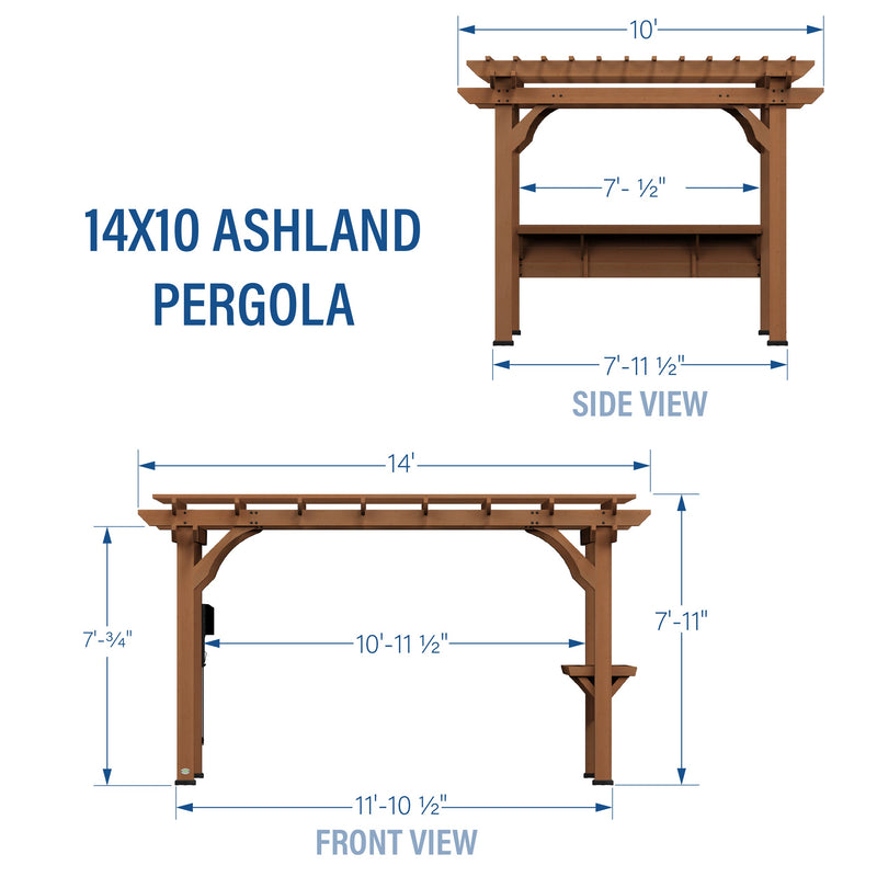 14x10 Ashland Pergola specifications