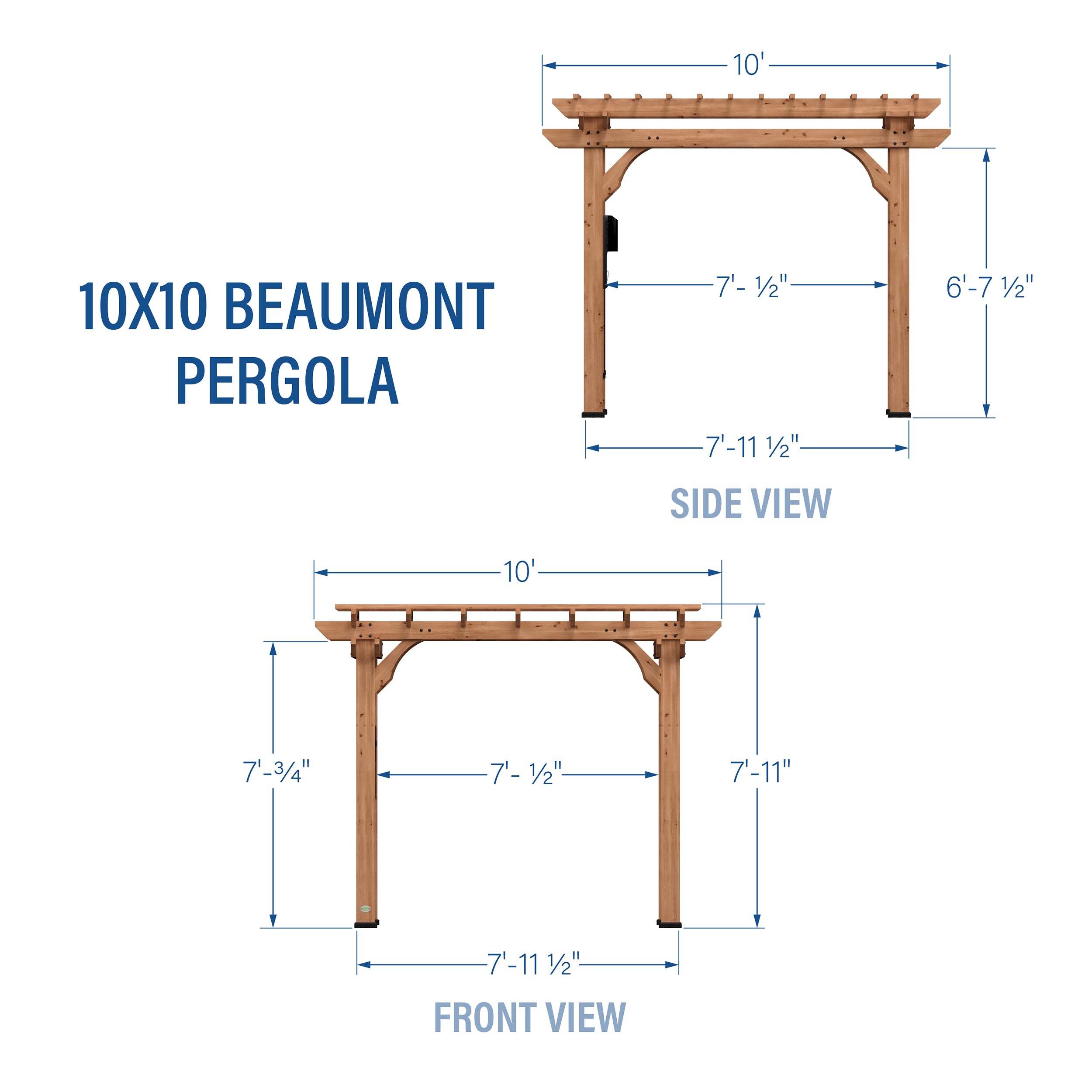 10x10 Pergola Diagram