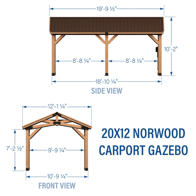 20x12 Norwood Carport/Gazebo specifications
