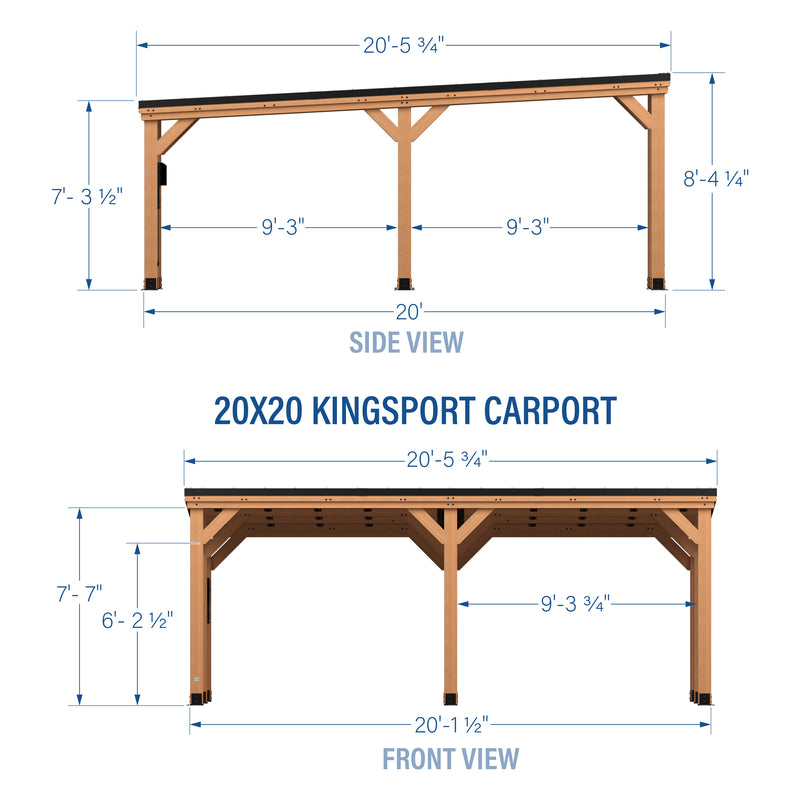 20x20 Kingsport Carport specifications