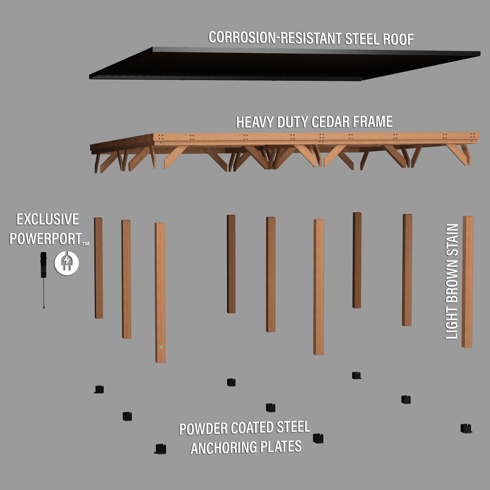 20x20 Kingsport Carport exploded view