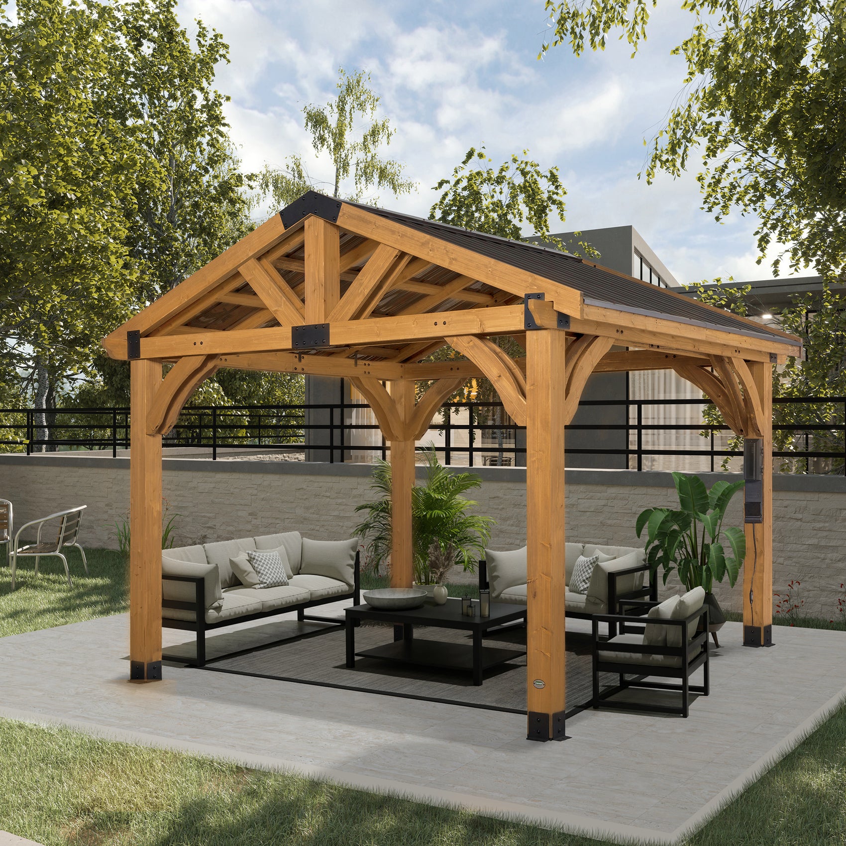 12x10 Arlington Gazebo Light Brown