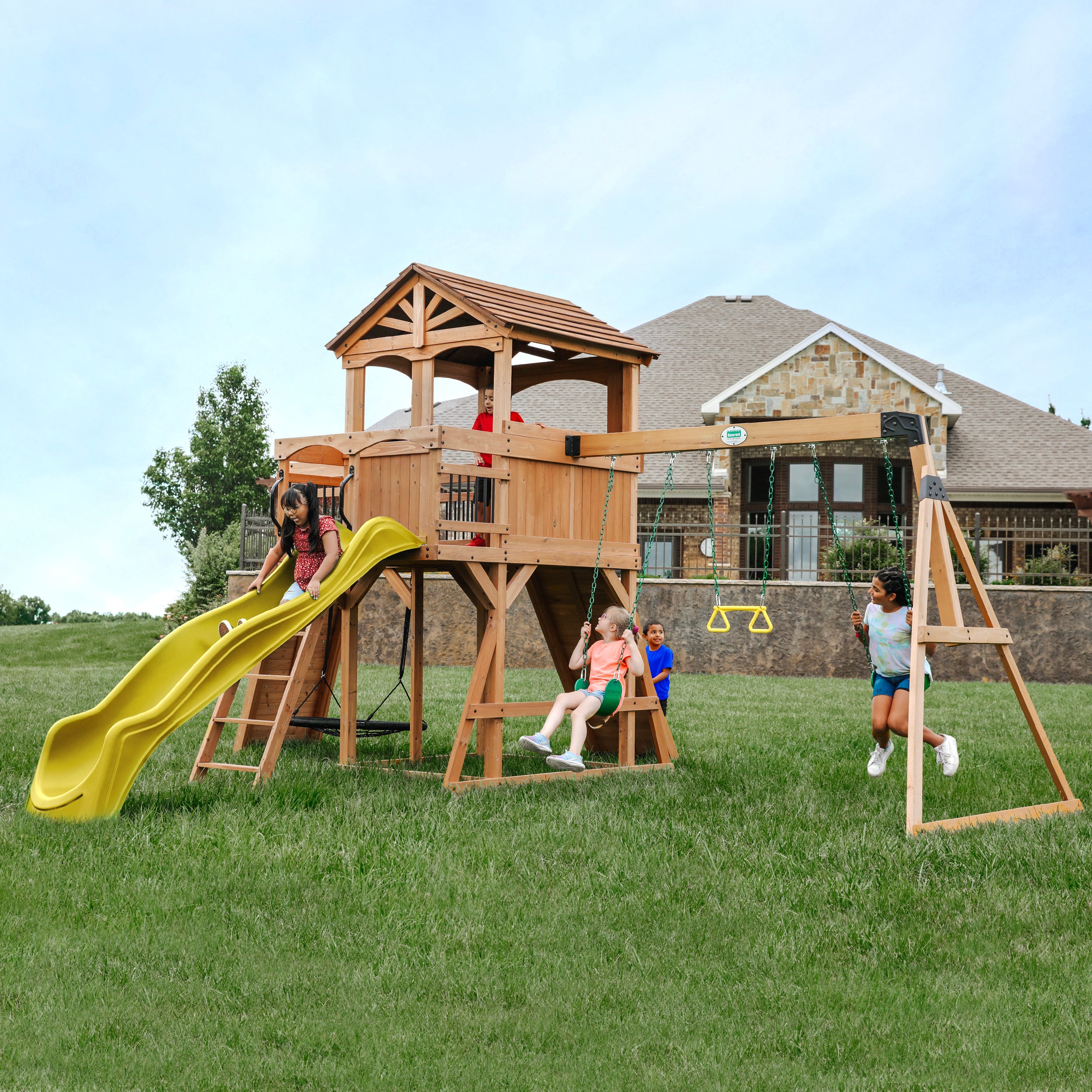 Sterling Point Yellow Slide Swing Set
