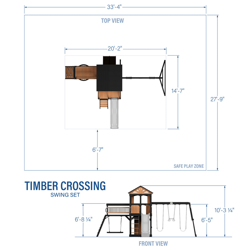 Timber Crossing Swing Set specifications