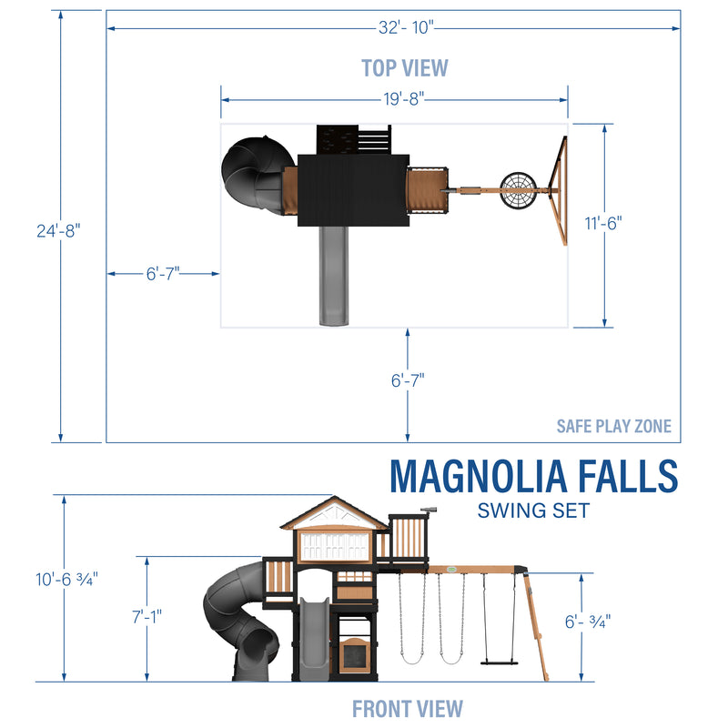 Magnolia Falls Swing Set specifications