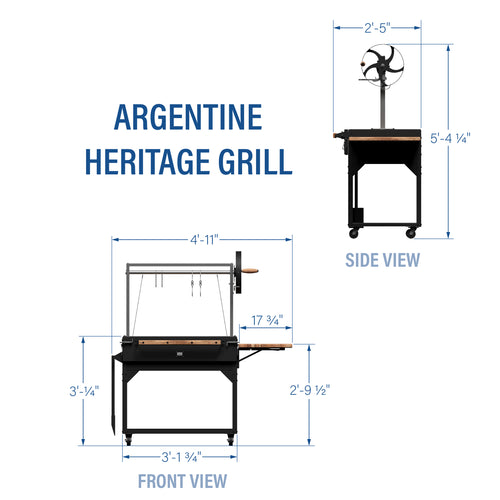 Premium Heritage Argentine BBQ Grill Dimensions
