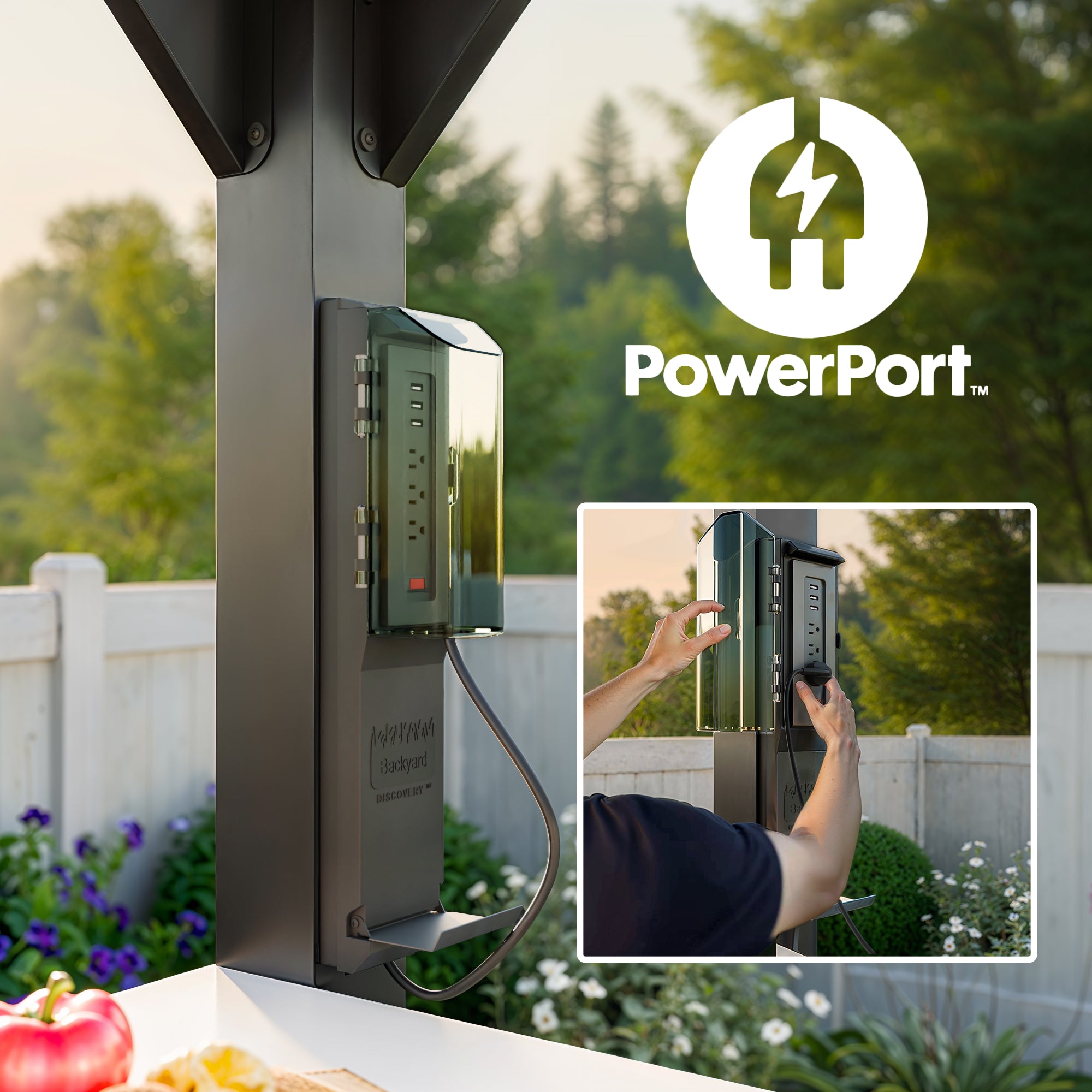 Lancaster Linear Outdoor Kitchen PowerPort