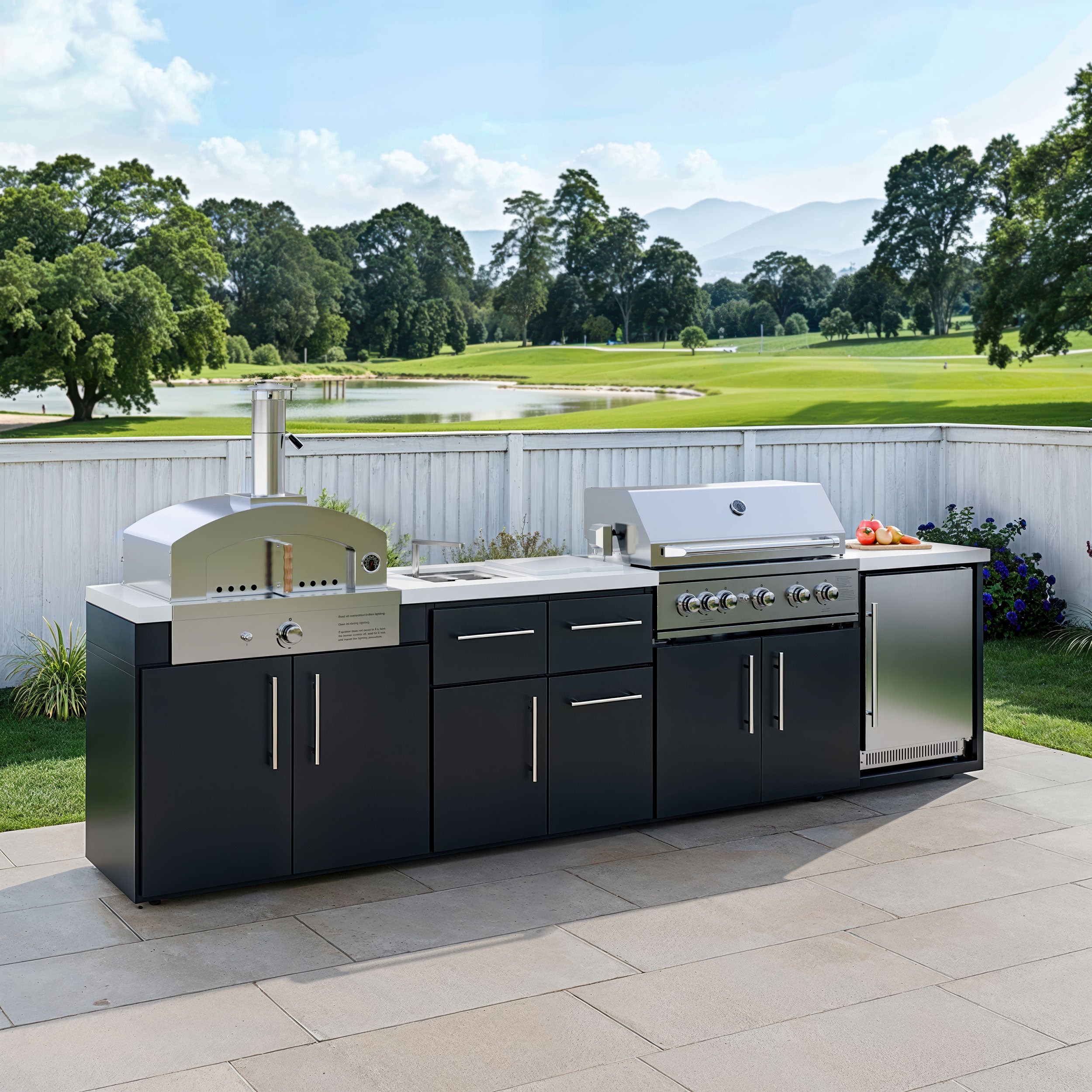 Emory 12' Galvanized Steel Outdoor Kitchen