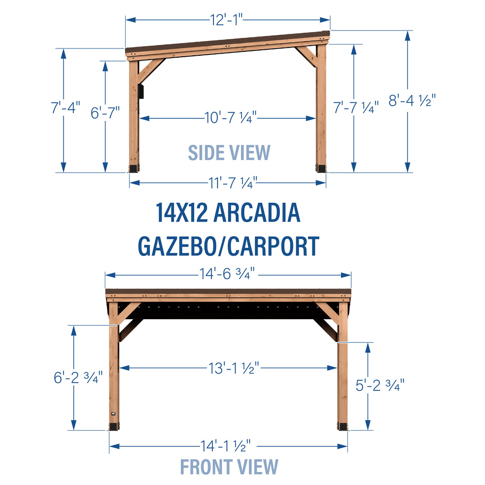 14x12 Arcadia Imperial Dimensions