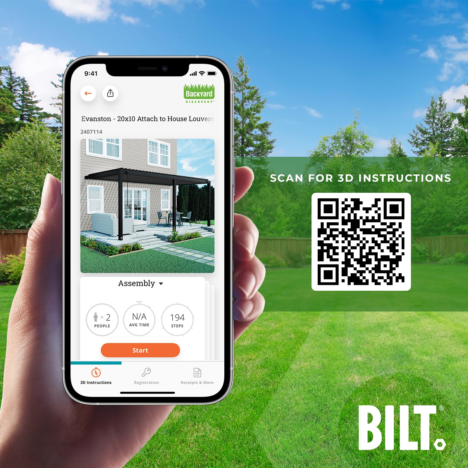 20 X 10 Evanston Wall Mounted Louvered Pergola BILT App to assist with install