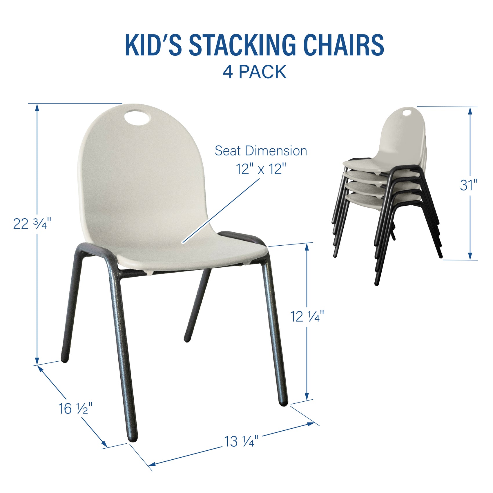 ivory kids stacking chairs