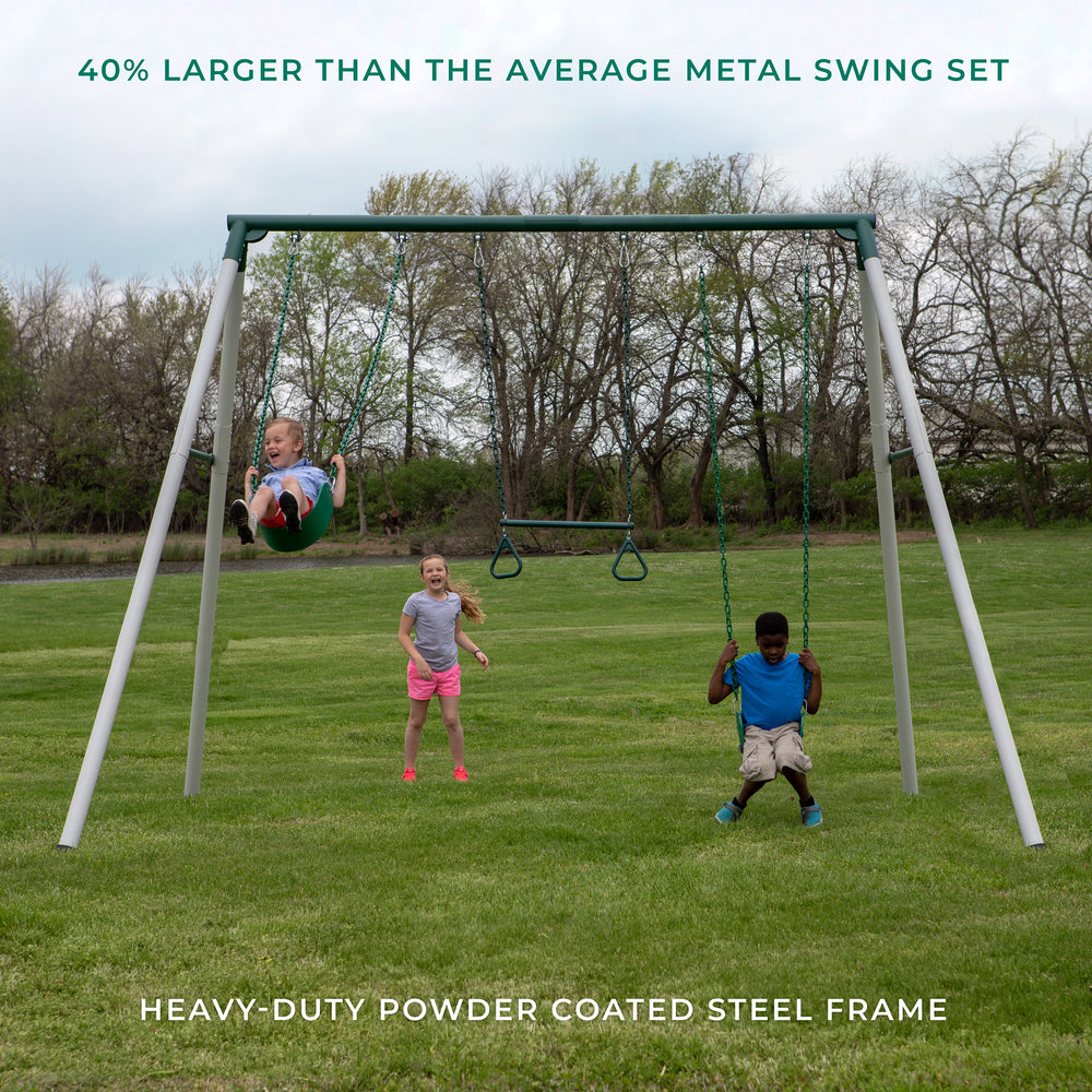 40% larger than the average metal swing set