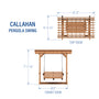 Load image into Gallery viewer, Callahan Pergola Swing Dimensions
