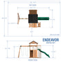 Load image into Gallery viewer, Endeavor Swing Set dimensions - green slide
