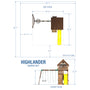 Load image into Gallery viewer, Highlander Swing Set dimensions - yellow slide
