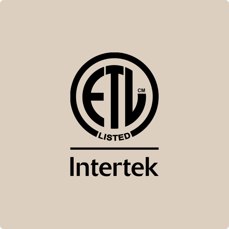 Intertek logo on a beige background