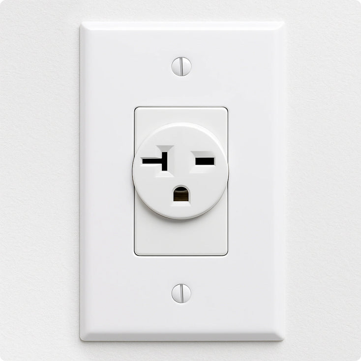 White electrical outlet on a white wall