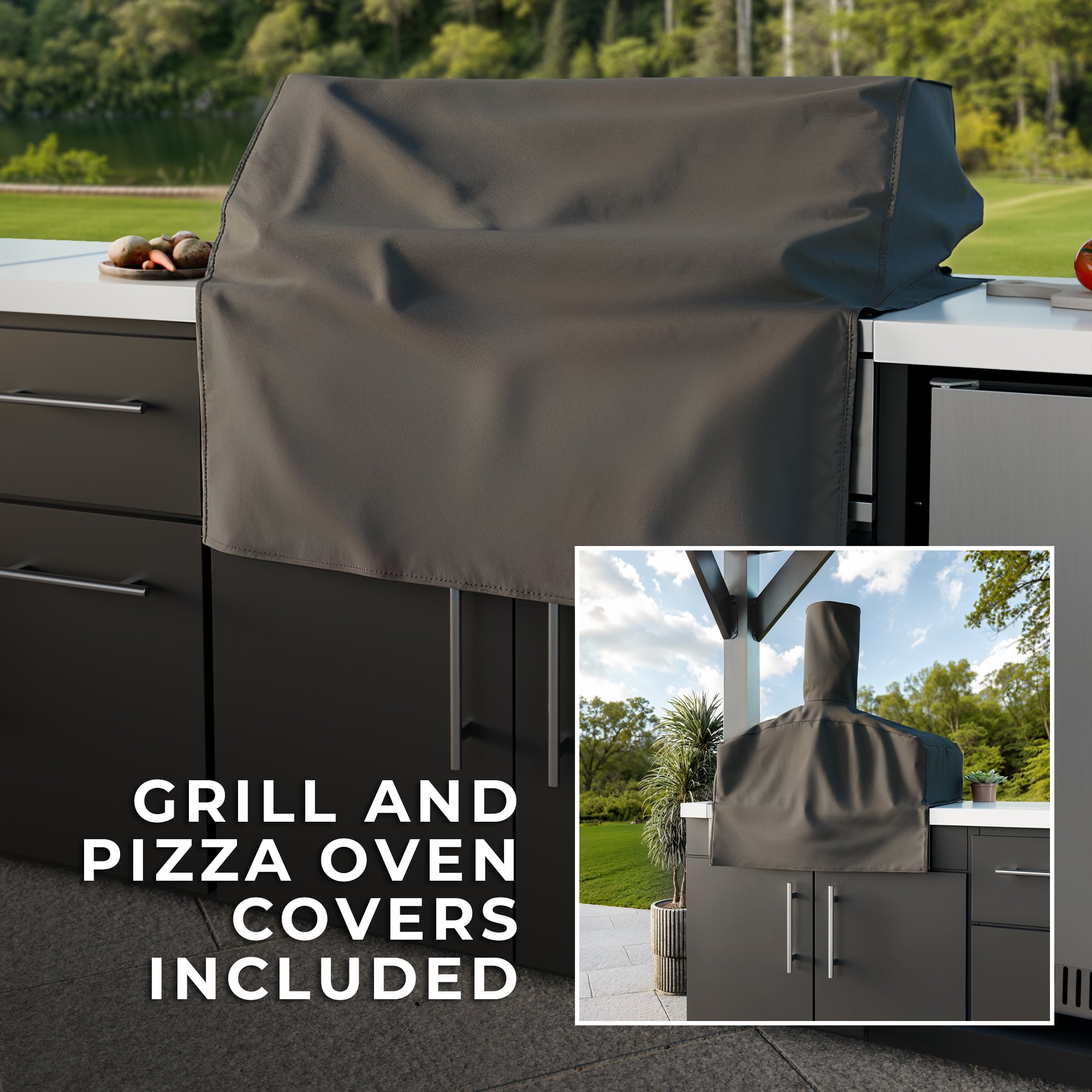 Lancaster Galley Outdoor Kitchen Grill Cover and Pizza Oven Cover