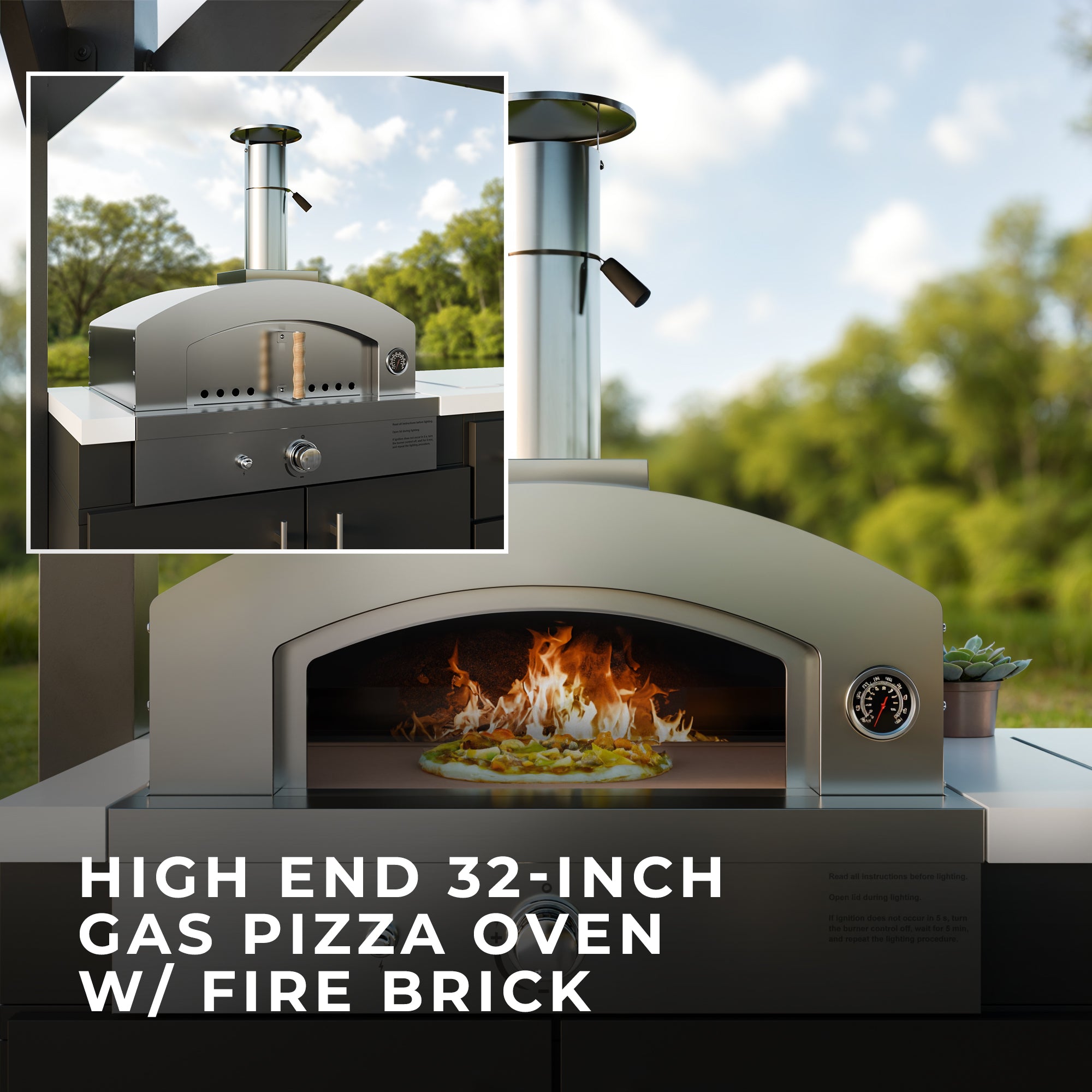 Lancaster Galley Outdoor Kitchen includes Pizza Oven