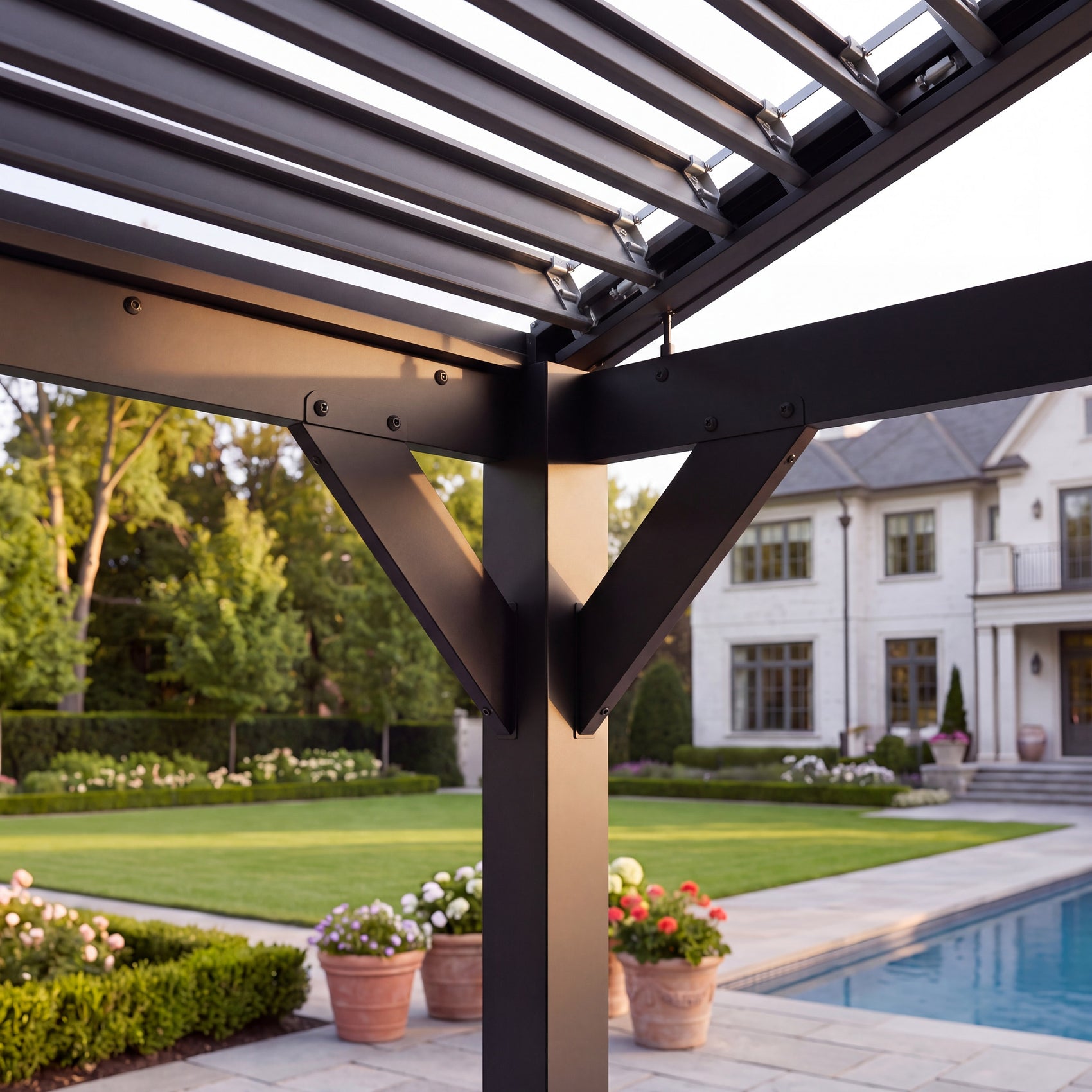 14x12 Ridgeline Steel Louvered Pergola