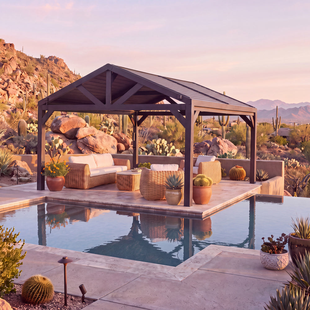 14x14 Ridgeline Steel Louvered Pergola