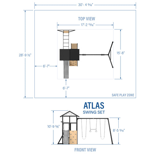 Atlas Steel Swing Set with Monkey Bars