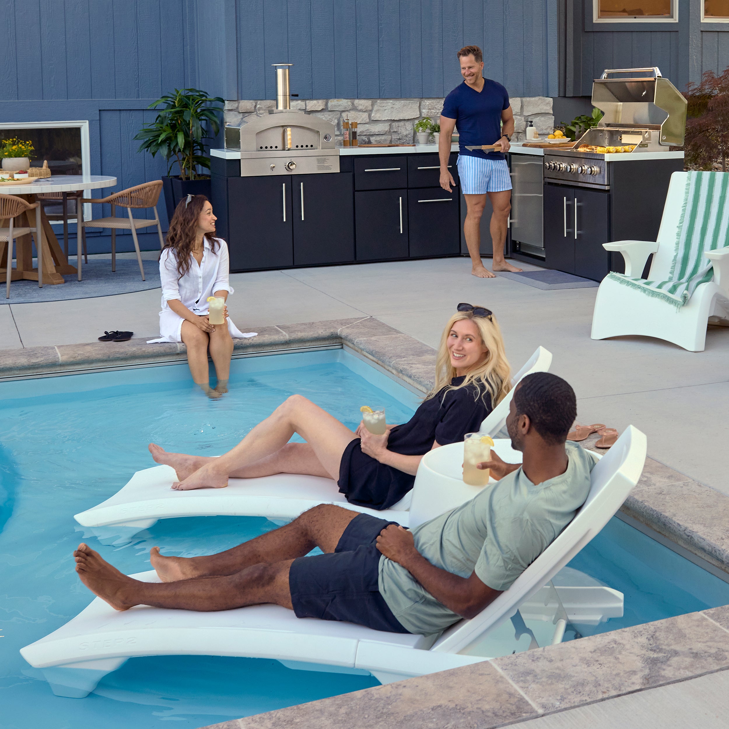 Emory Corner Outdoor Kitchen Island - Combo