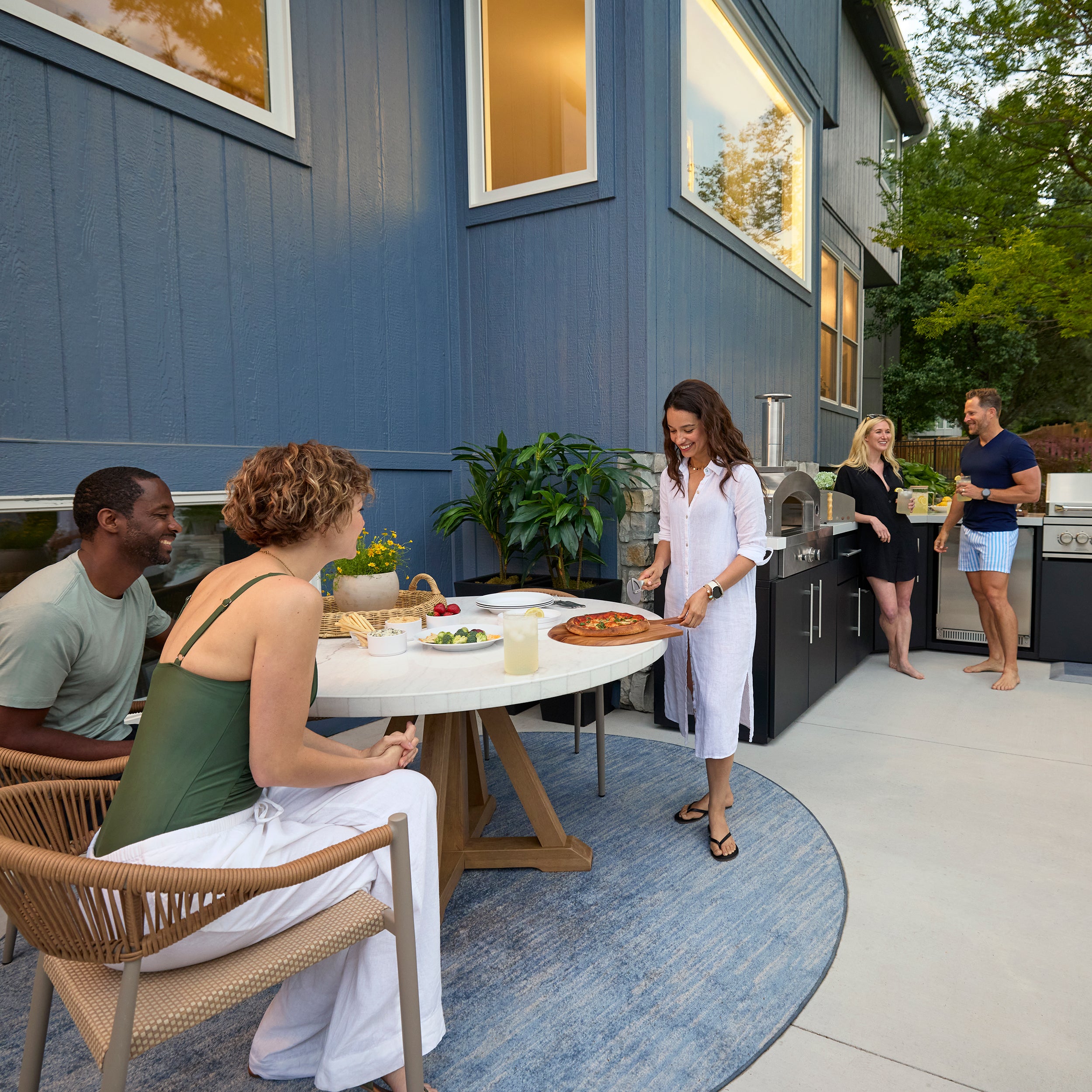 Emory Corner Outdoor Kitchen Island - Combo