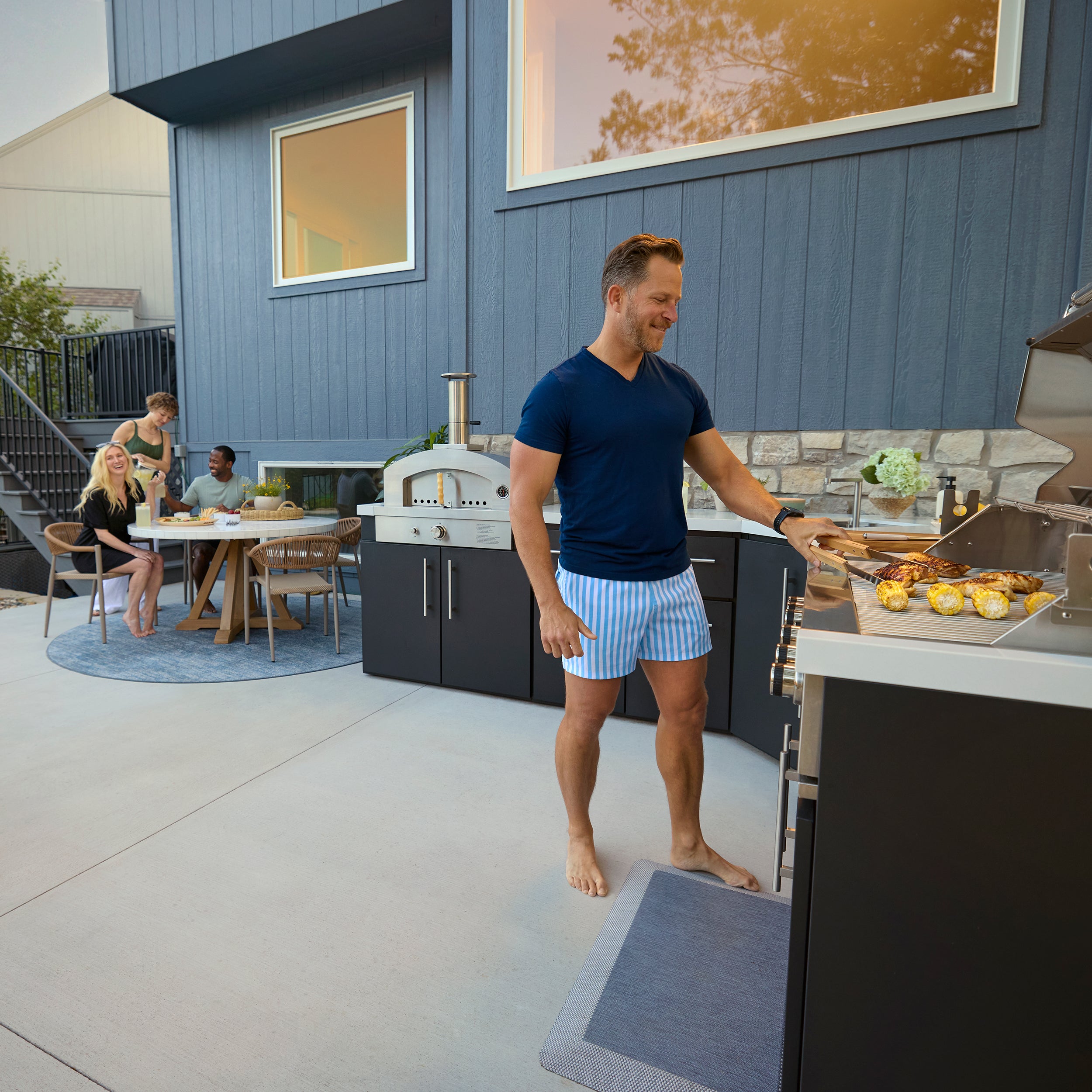 Emory Corner Outdoor Kitchen Island - Combo