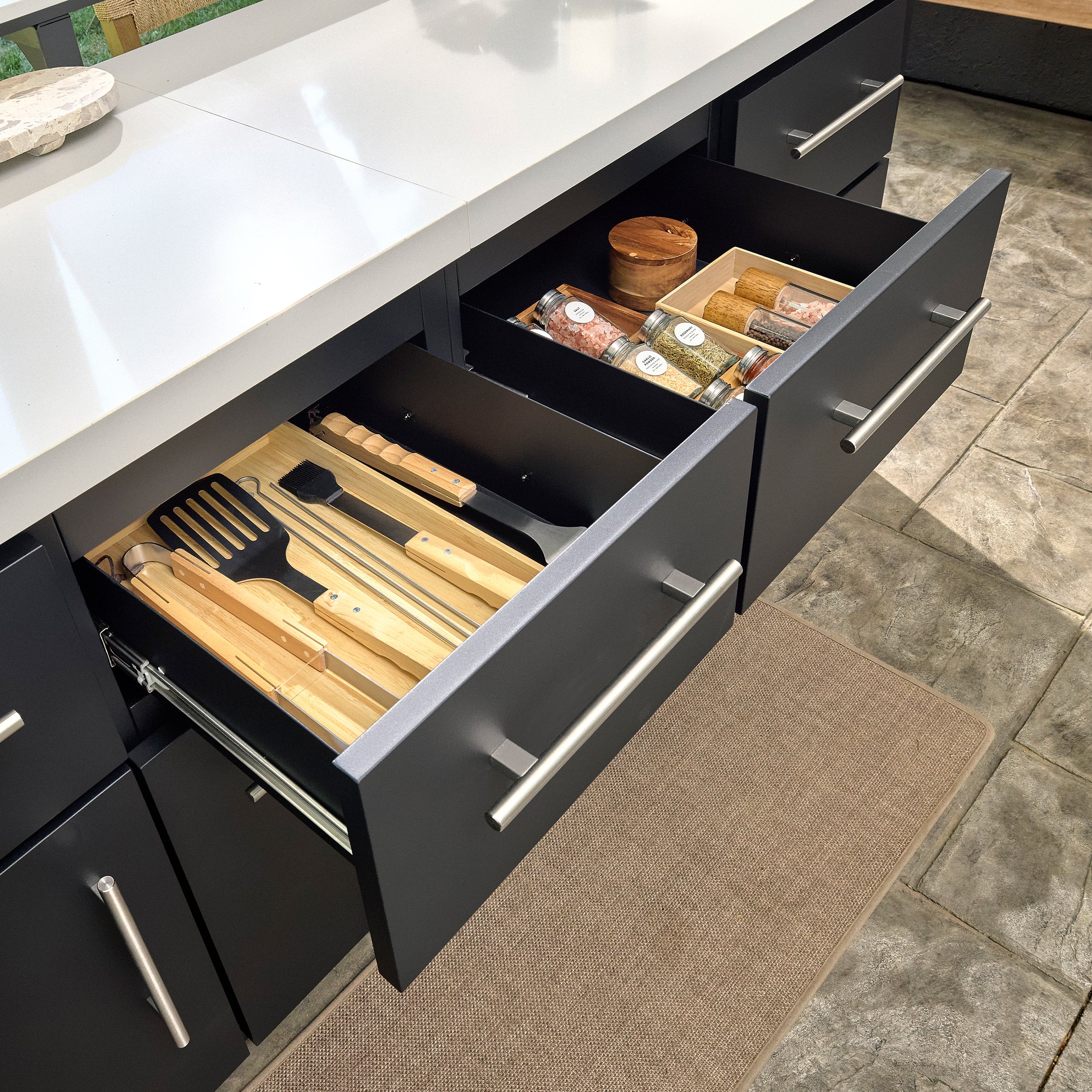 Emory Corner Outdoor Kitchen Island and Bar – Left