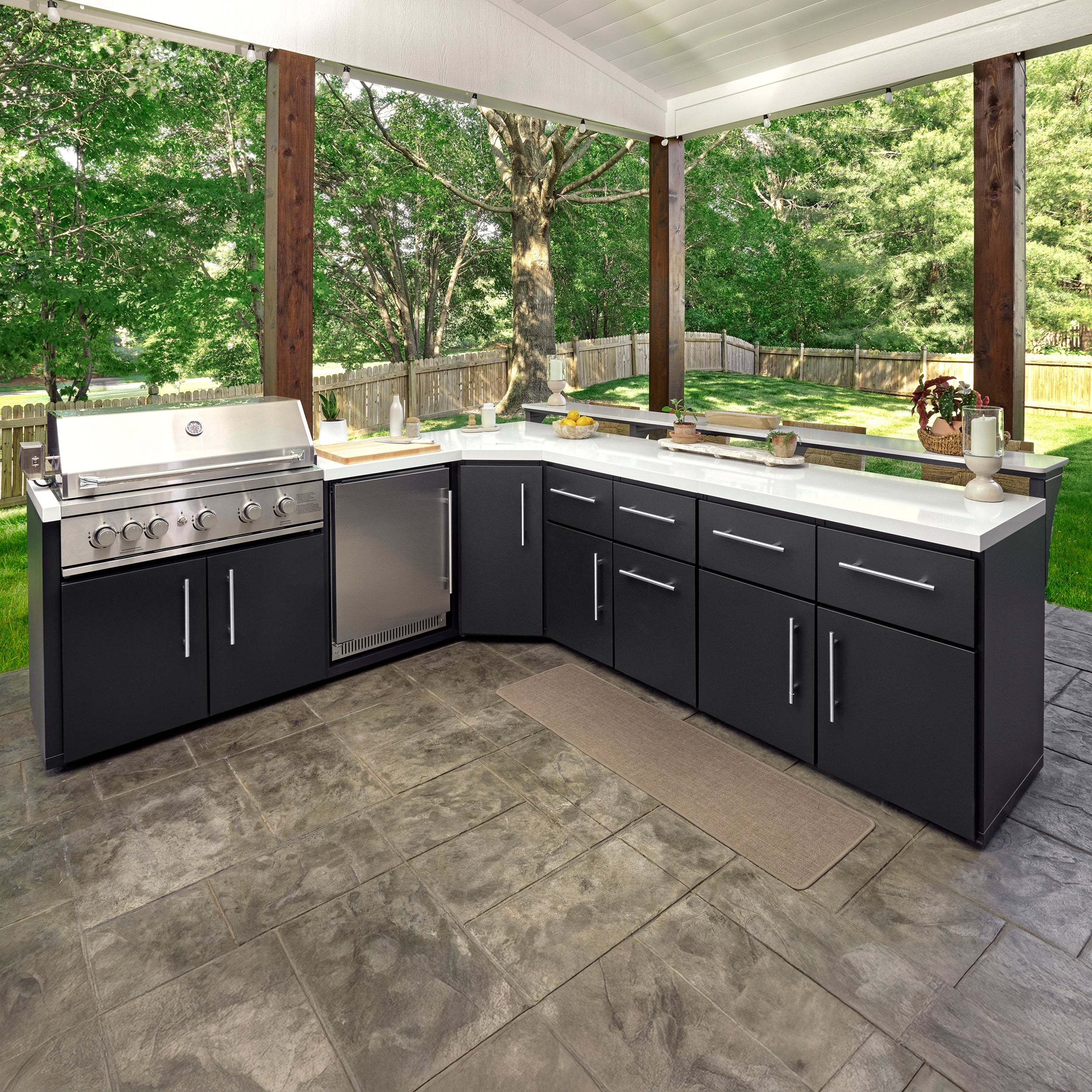Emory Corner Outdoor Kitchen Island and Bar – Left