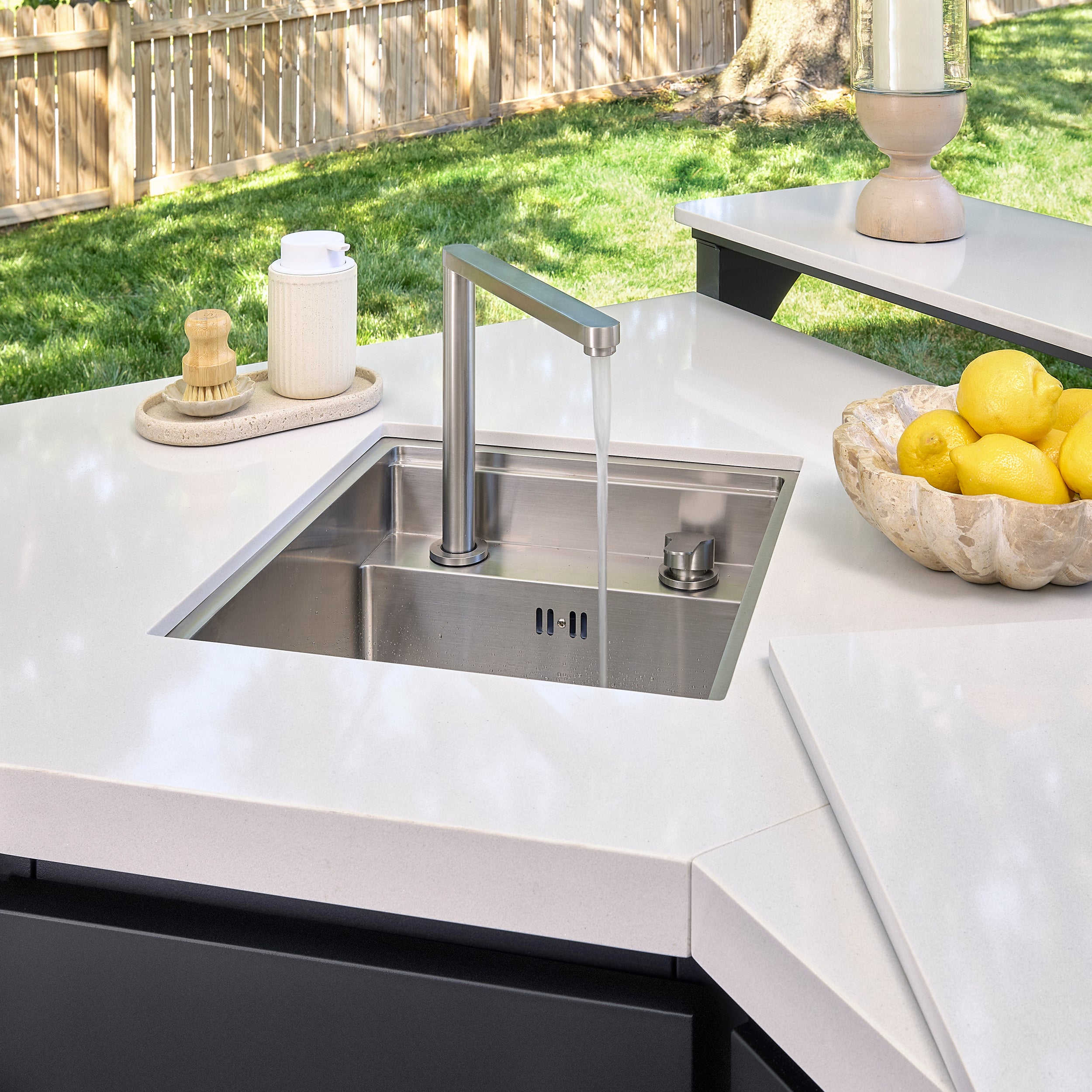 Emory Corner Outdoor Kitchen Island and Bar – Left