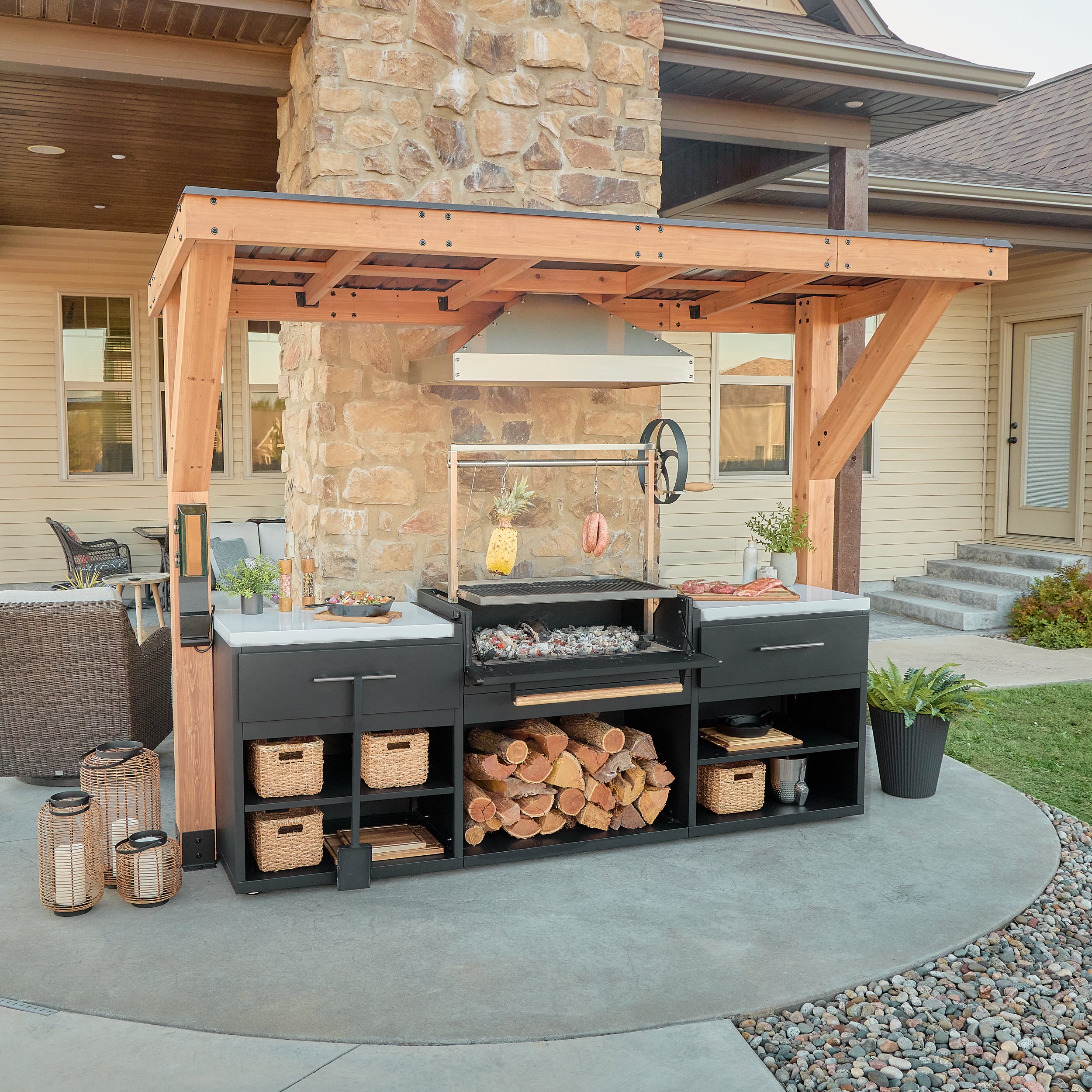 Timber Rock Outdoor Argentine Grill Cook Station
