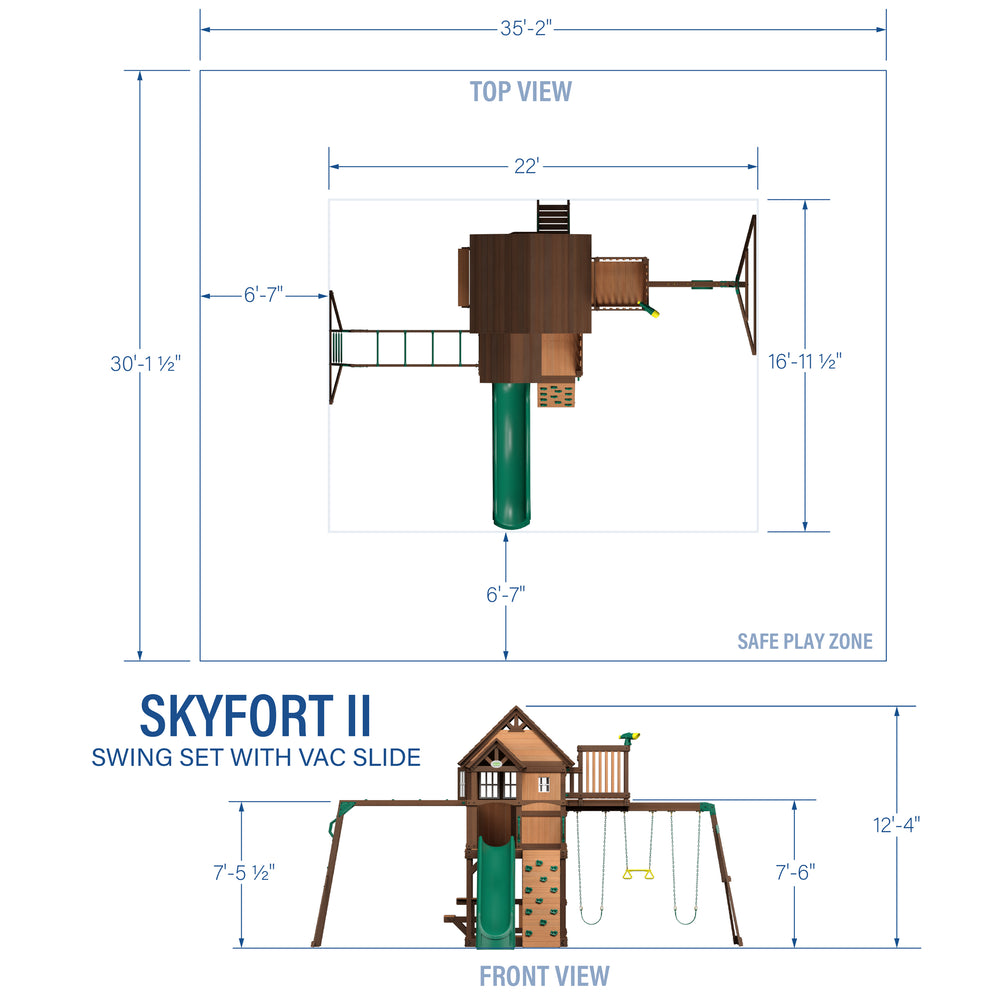 Skyfort II with Wave Slide Green Diagram