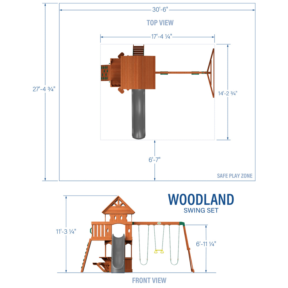 Woodland Swing Set Dimensions