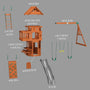 Load image into Gallery viewer, Woodland Swing Set exploded view
