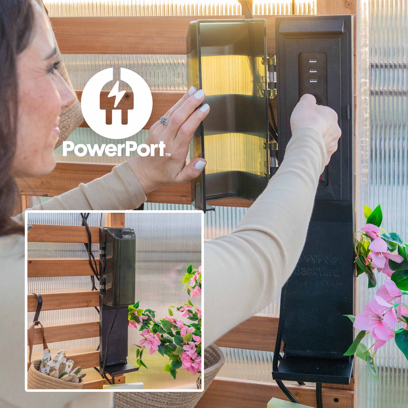 powerport in 9' x 6' Willow Greenhouse