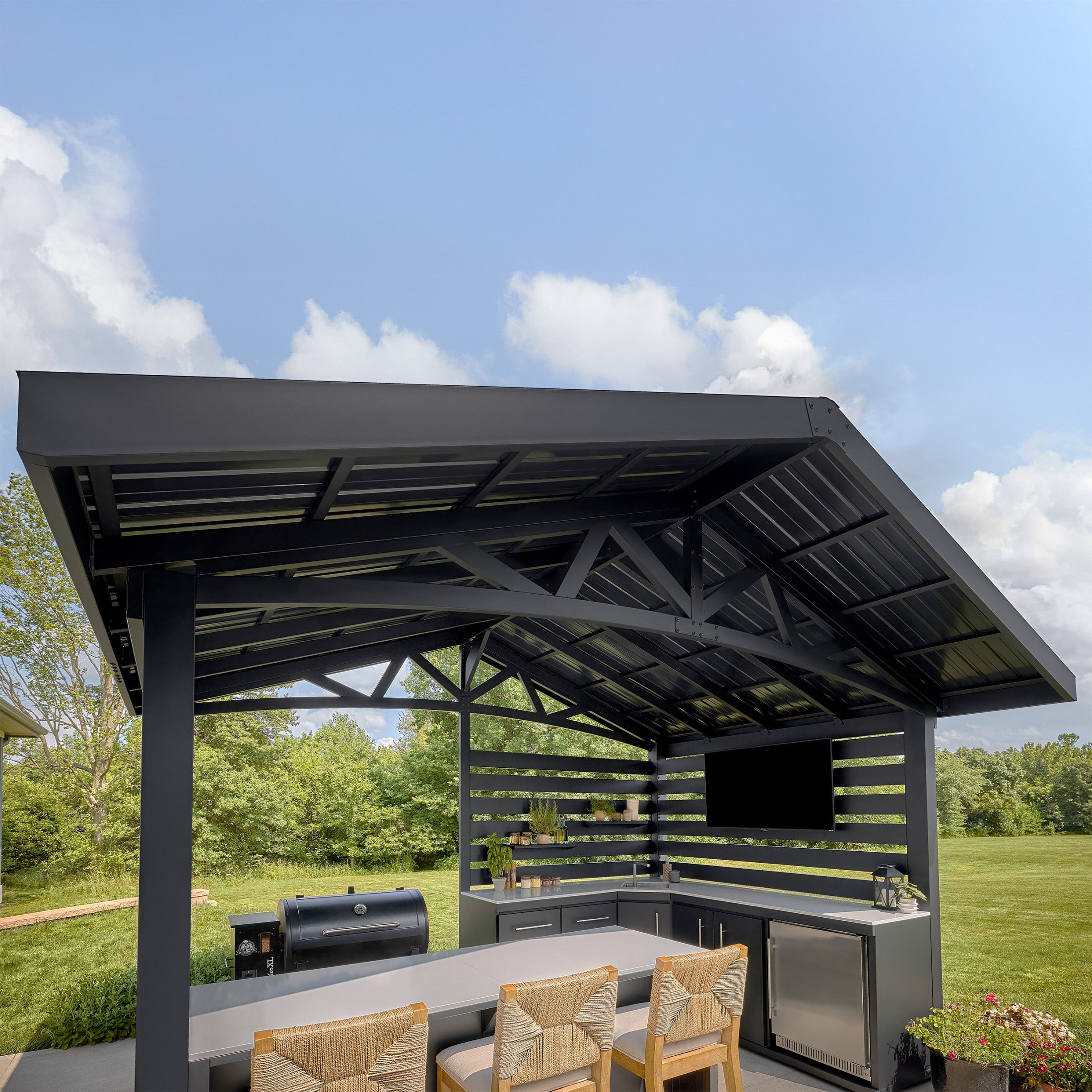 Langston Appliance-Ready Outdoor Kitchen with Refrigerator