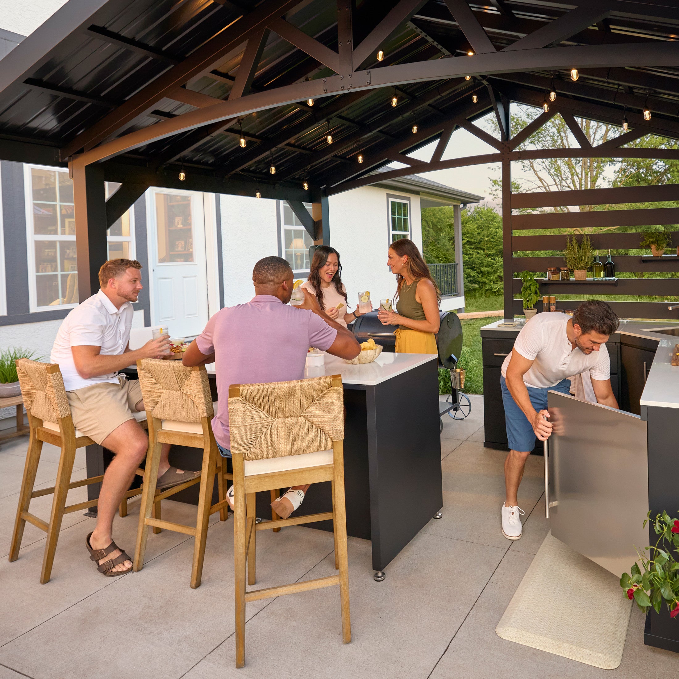 Langston Appliance-Ready Outdoor Kitchen with Refrigerator