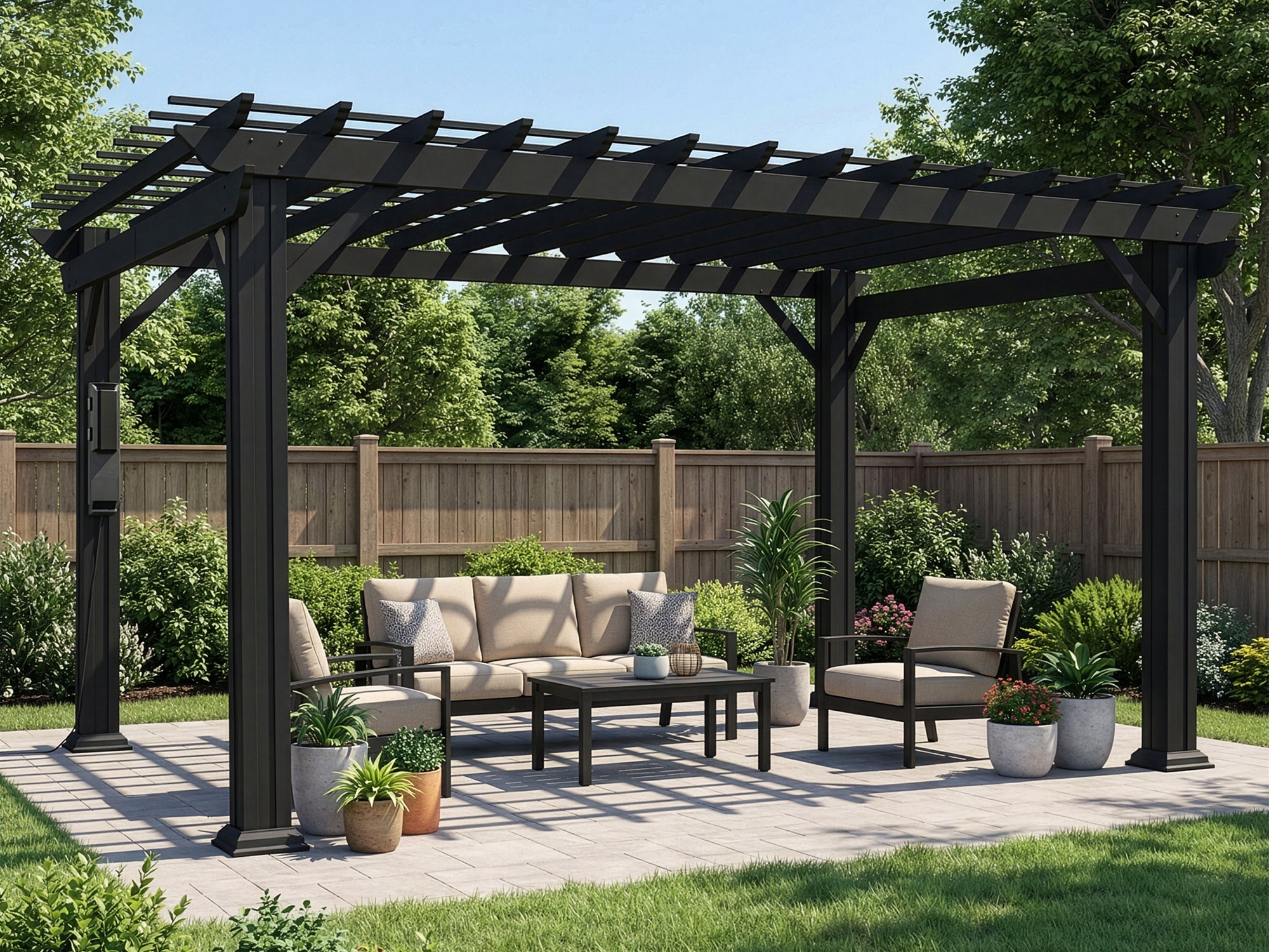 Stratford 14x12 Pergola – Black