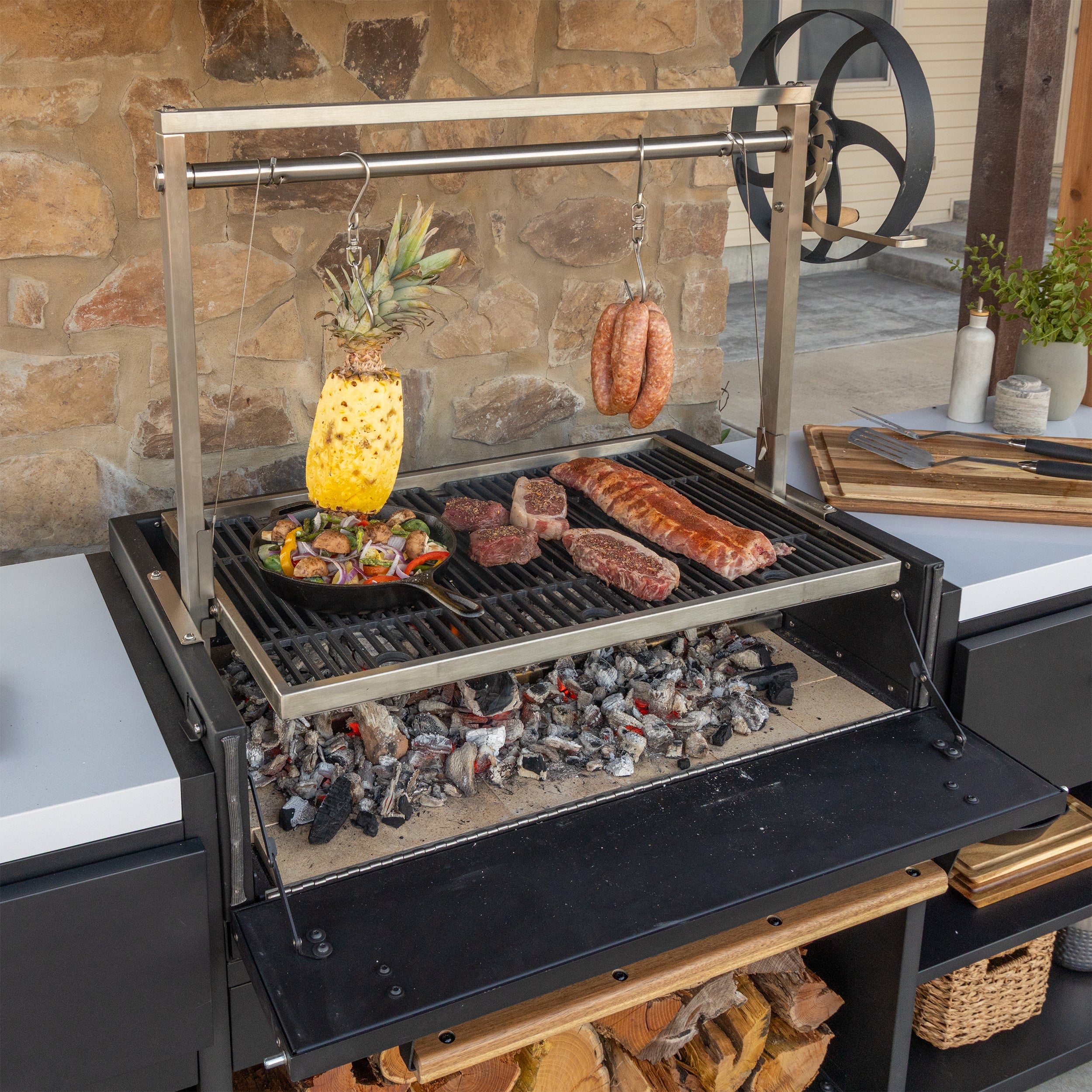 Timber Rock Outdoor Argentine Grill Cook Station