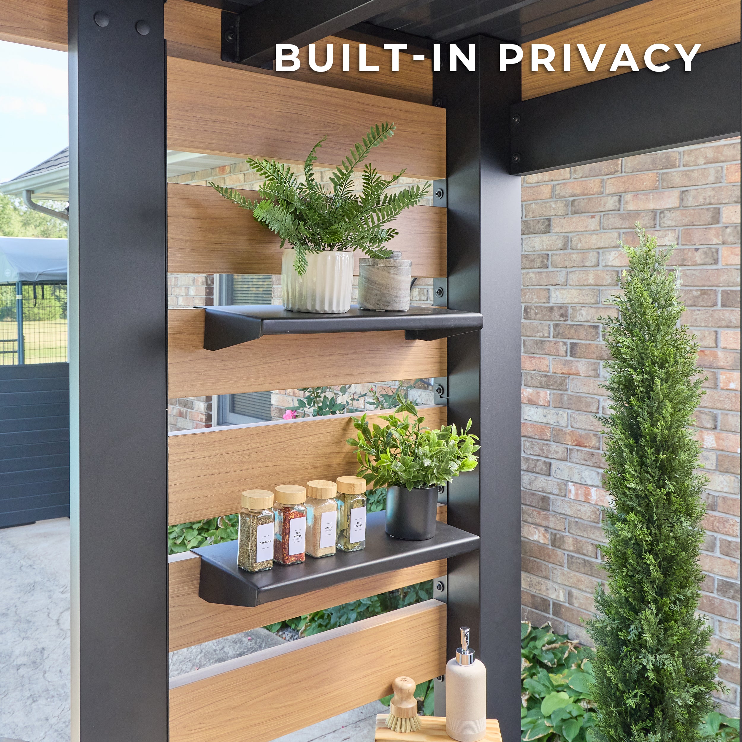 Fusion Flame 2 Outdoor Kitchen with Grill, Pizza Oven, and Refrigerator