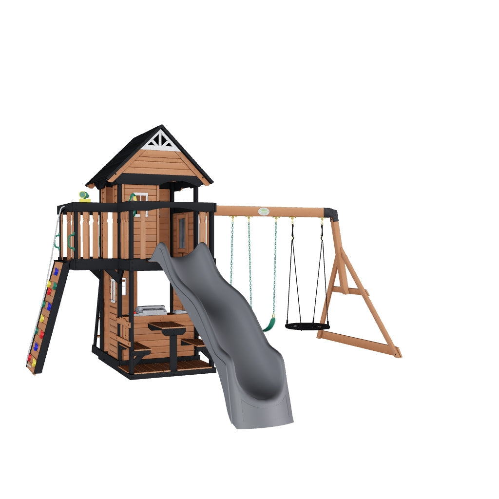 Canyon Creek Swing Set gray slide