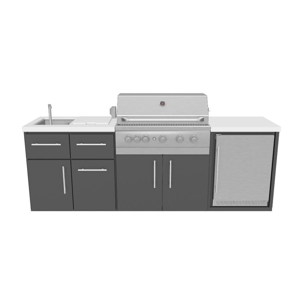 Emory | 9-Foot Outdoor Kitchen Island with Built-In Griddle