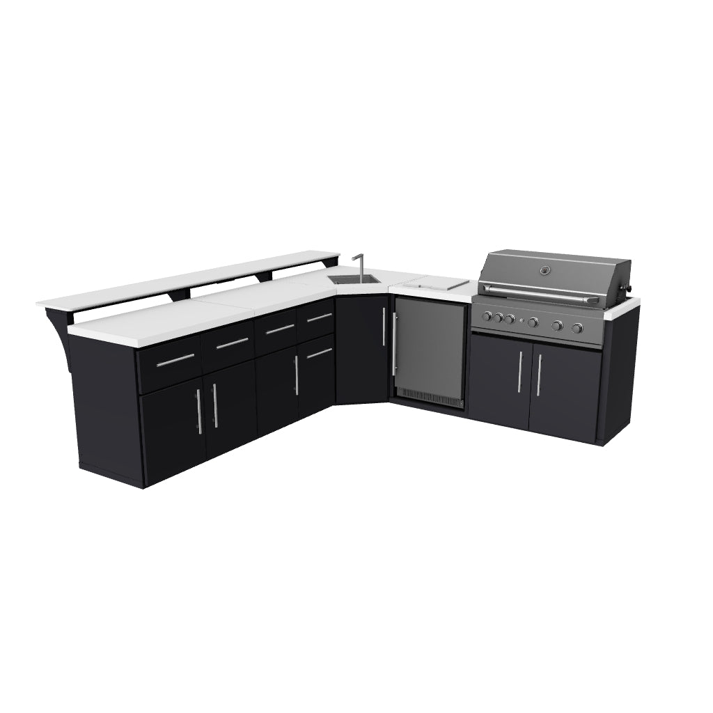Emory Corner Outdoor Kitchen Island and Bar – Right