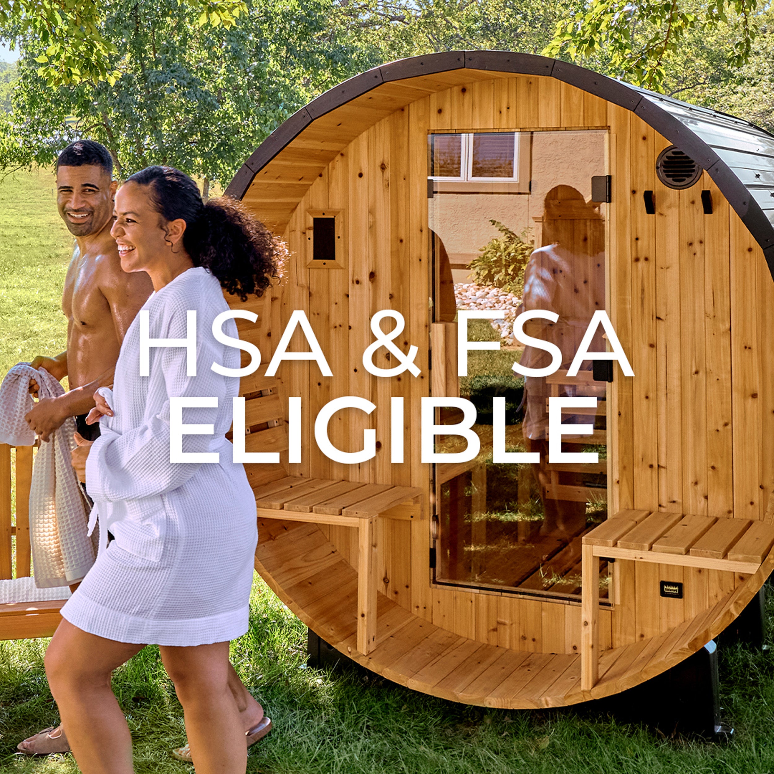 Paxton Outdoor Barrel Sauna with Porch – 4-6 Person