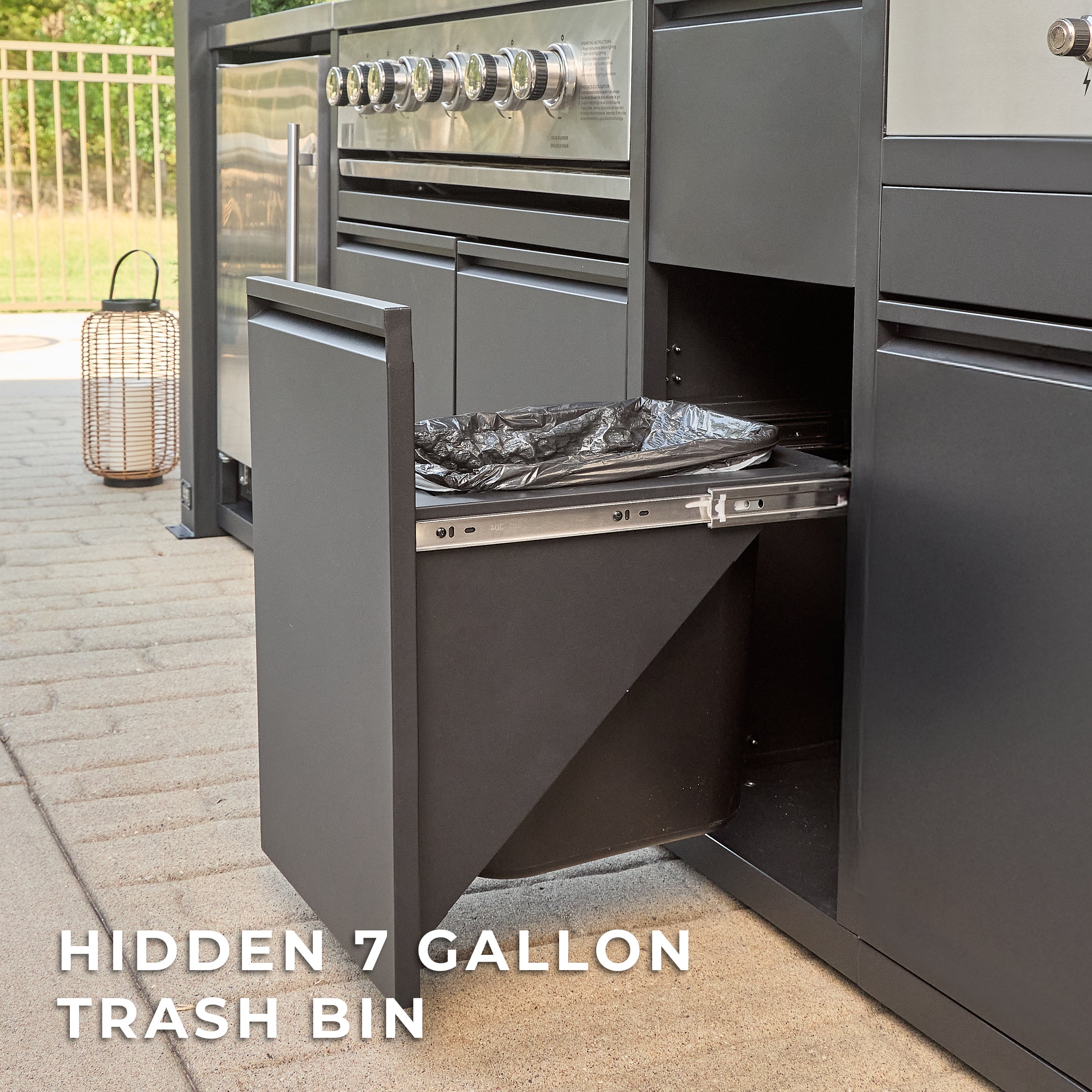 Fusion Flame 2 Outdoor Kitchen with Grill, Pizza Oven, and Refrigerator