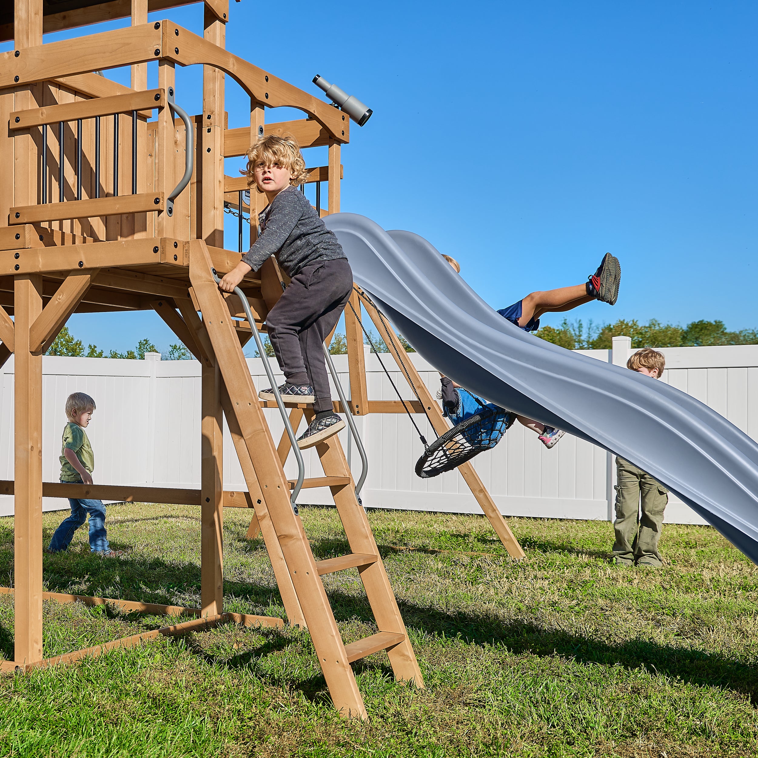 Dover Bay with Spiral Tube Slide Swing Set