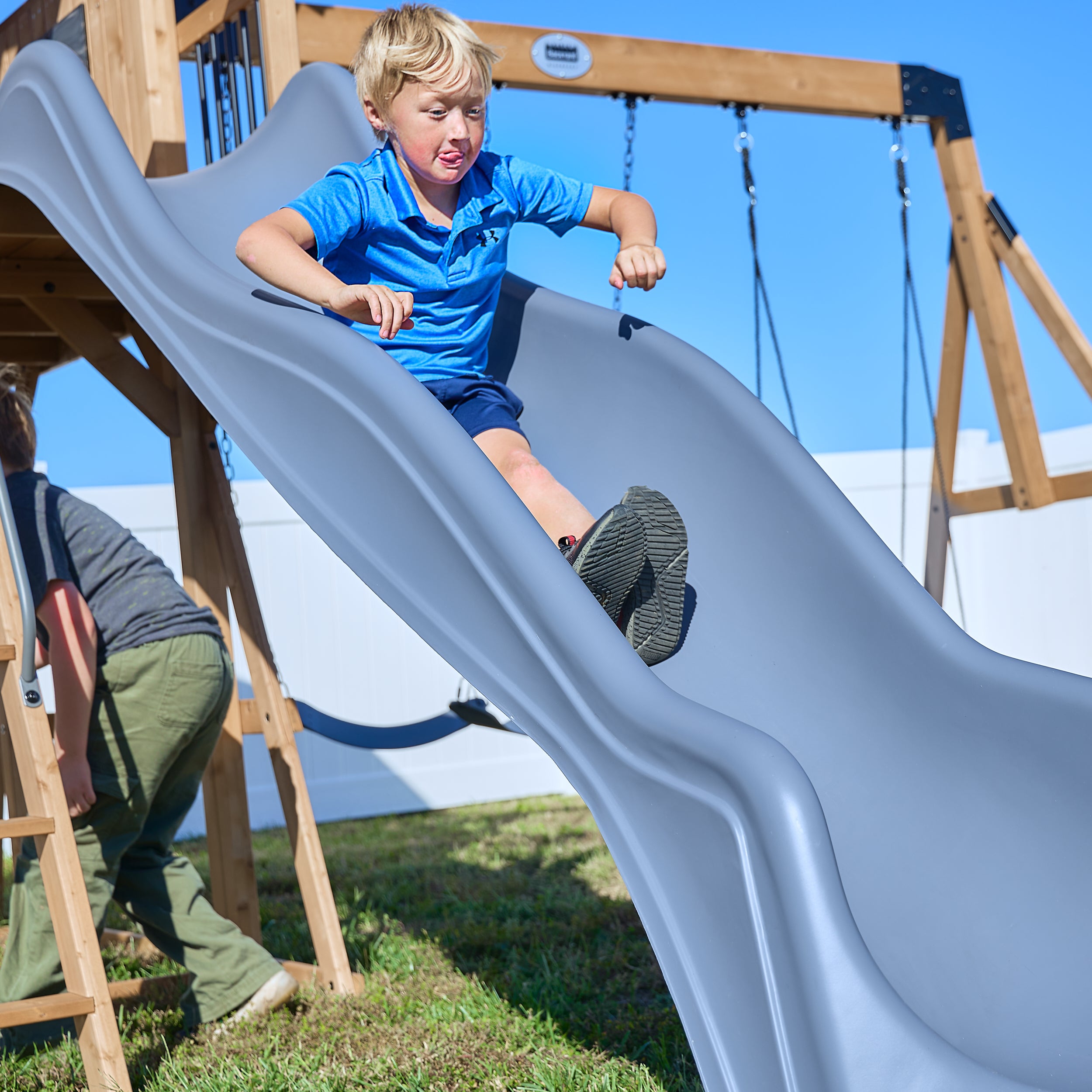 Dover Bay with Spiral Tube Slide Swing Set